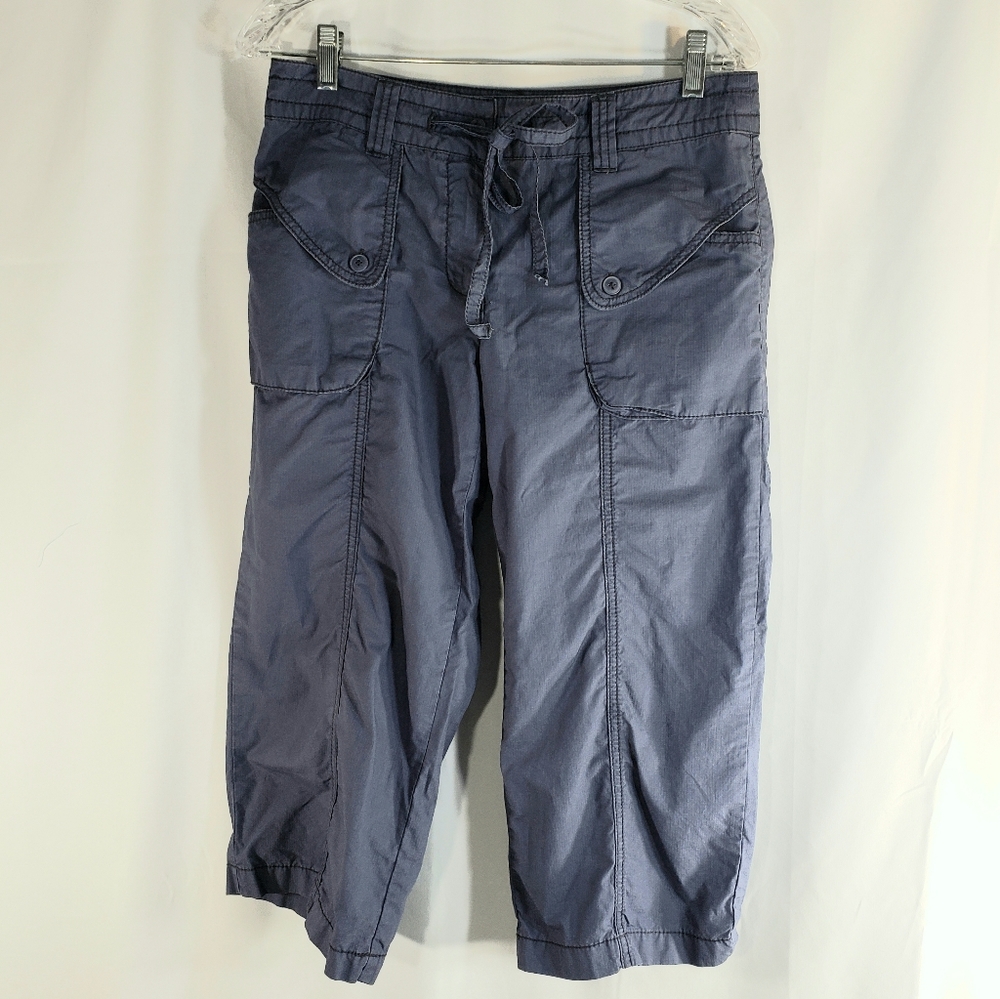 Izod NWOT Blue Draw String Waist Long Cotton Shorts with Pockets Size 6